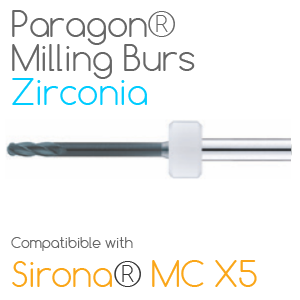 Sirona® InLab MC X5 Paragon Burs for milling Zirconia, Sintec, Glass ceramics, Nano-composite