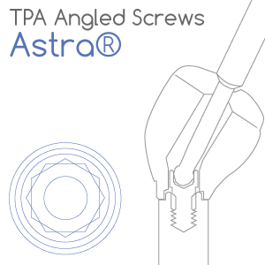 Astra® Osseospeed® compatible TPA Screw for angled screw channels