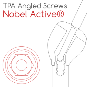 Nobel® Active® compatible TPA Screw for angled screw channels