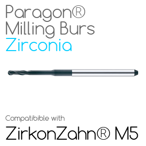 ZirkonZahn® M5 Paragon Burs for milling Zirconia, Glass-Ceramic, Sintec, Nano-Composite